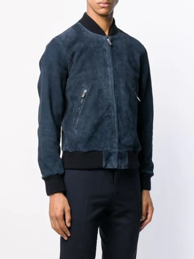 Shop Sandro Classic Bomber Jacket In Blue