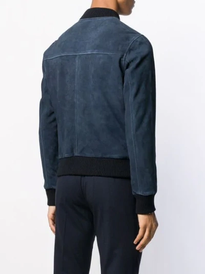 Shop Sandro Classic Bomber Jacket In Blue