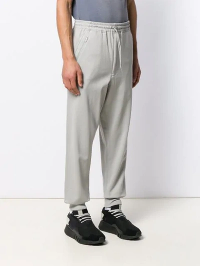 Shop Y-3 Drawstring Track Trousers In Grey