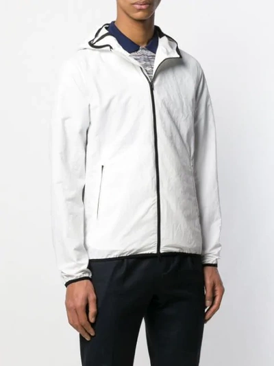 Shop Herno Hooded Zip-up Jacket In White