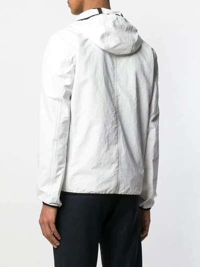 Shop Herno Hooded Zip-up Jacket In White