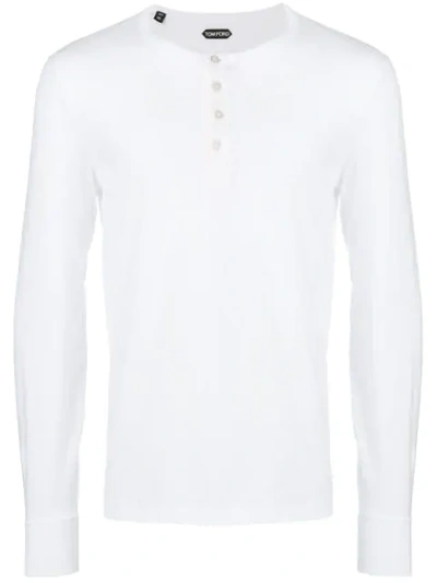 Shop Tom Ford Buttoned T-shirt In White