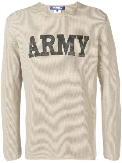 Shop Junya Watanabe Army Logo Sweatshirt In Neutrals