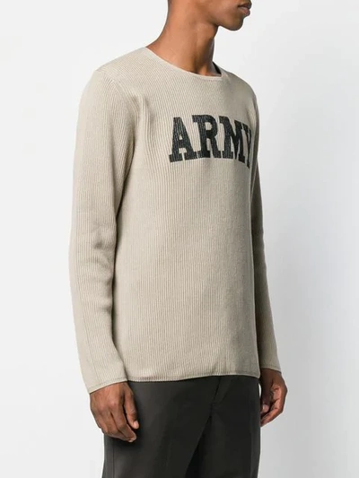 Shop Junya Watanabe Army Logo Sweatshirt In Neutrals