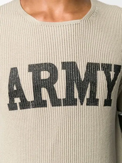 Shop Junya Watanabe Army Logo Sweatshirt In Neutrals