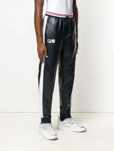 Shop Fila X Schott Nyc Luigi Track Pants In Blue