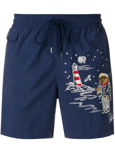 Shop Polo Ralph Lauren Sailor-motif Shorts In Blue