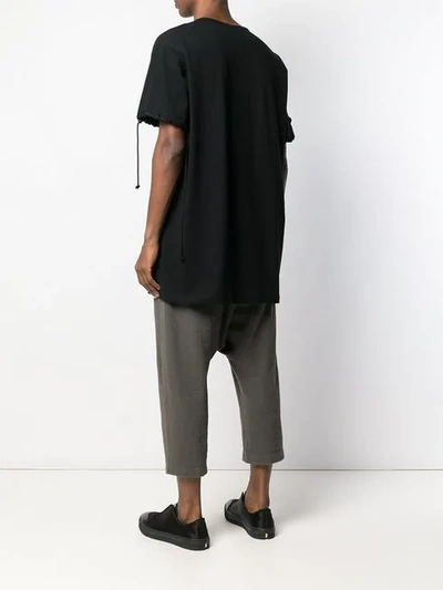 Shop Yohji Yamamoto Lace-up Detail T-shirt In Black