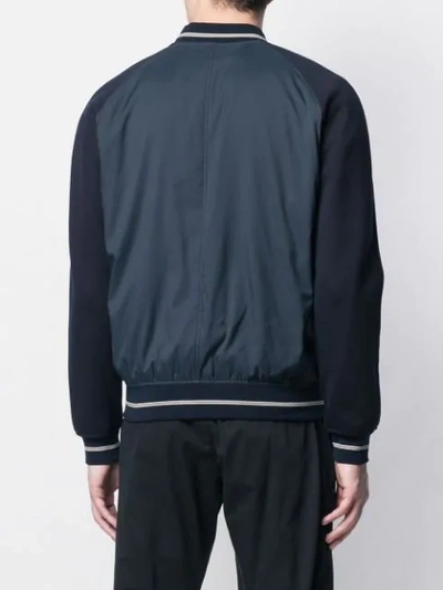 Shop Eleventy Casual Bomber Jacket In Blue