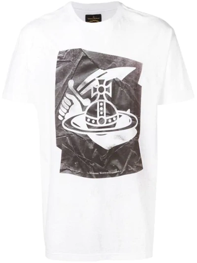 Shop Vivienne Westwood Anglomania Printed Logo T-shirt In White