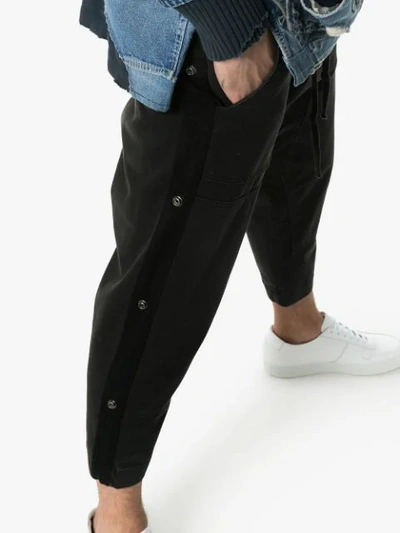 Shop Greg Lauren Drawstring Jeans In Black