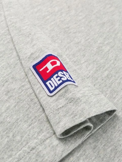 Shop Diesel Logo T-shirt In Grey