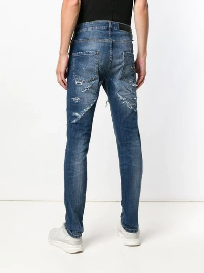 Shop Philipp Plein Ripped Slim In Blue