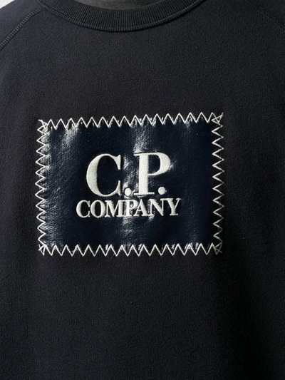 Shop C.p. Company Logo Patch Sweatshirt In Blue