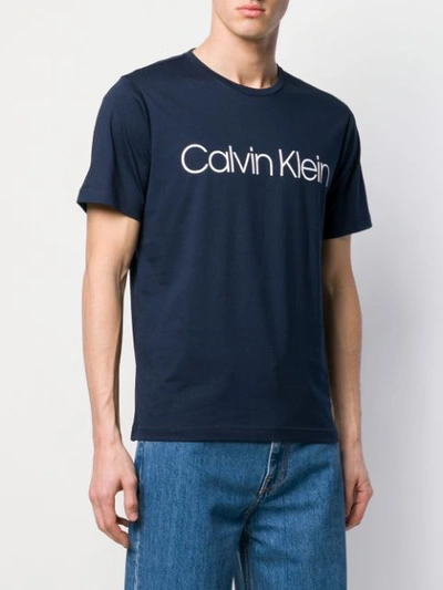 Shop Calvin Klein Logo Print T In Blue