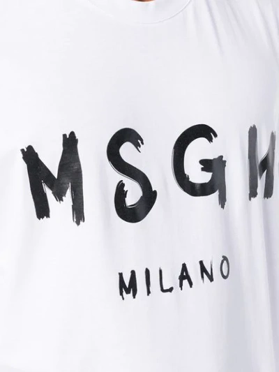 Shop Msgm Logo Print T In White