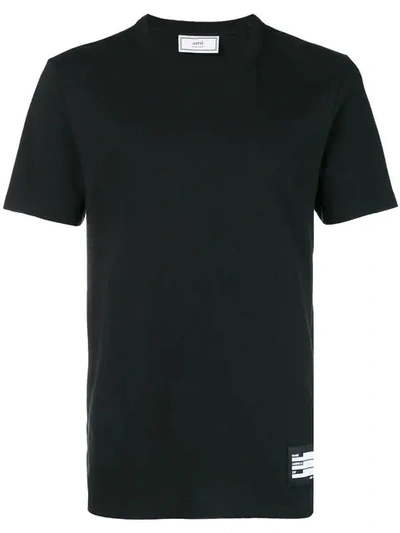 Shop Ami Alexandre Mattiussi T-shirt With Name Tag In Black