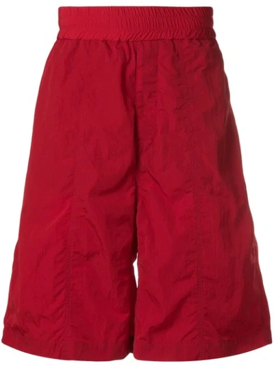 Shop Ami Alexandre Mattiussi Oversized Track Shorts In Red