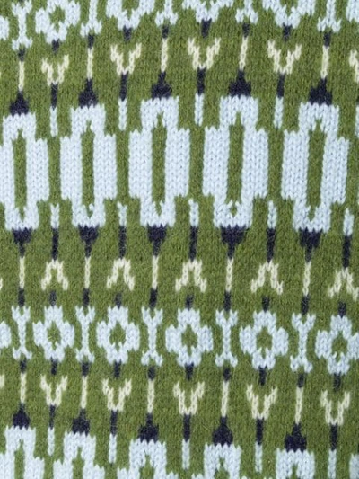 Shop Ami Alexandre Mattiussi Crew Neck Sweater Nordic Jacquard Pattern In Green