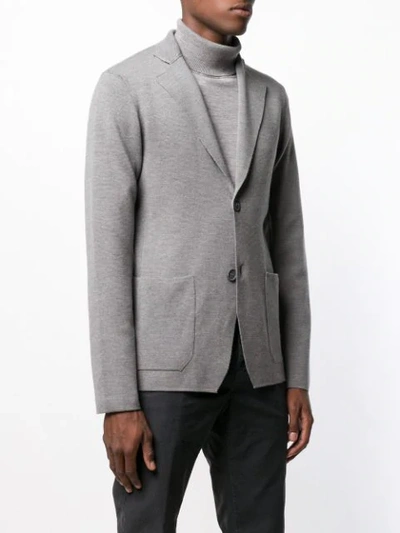 Shop Cruciani Fine Knit Blazer In Grey