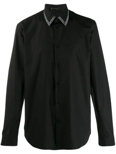 Shop Versace Logo Ribbon Shirt In Black