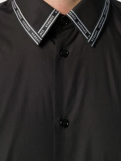 Shop Versace Logo Ribbon Shirt In Black