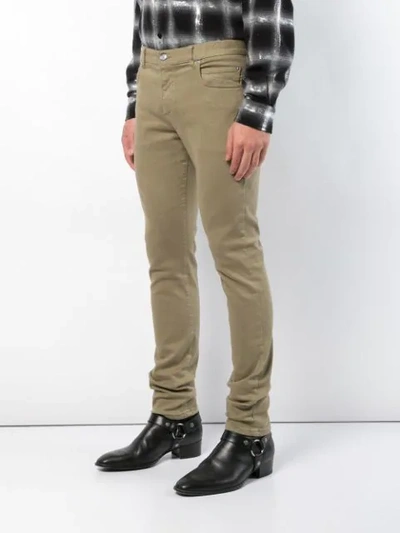 Shop Balmain Slim Fit Jeans In Green