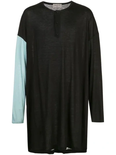 Shop Yohji Yamamoto Oversized Long-sleeved T-shirt In Black