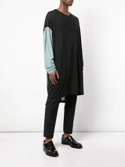 Shop Yohji Yamamoto Oversized Long-sleeved T-shirt In Black