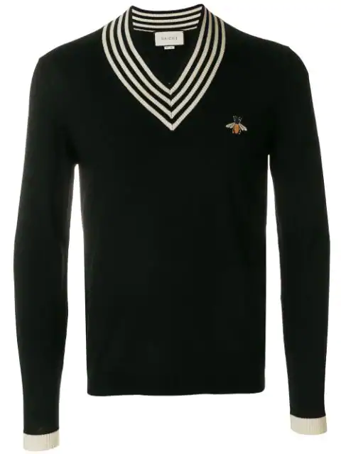 gucci wool sweater with bee appliqué