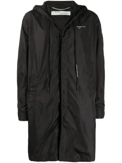 Shop Off-white Lightweight Hooded Rain Coat In Black