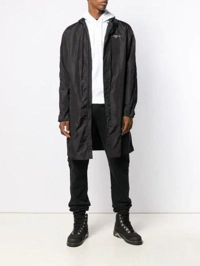 OFF-WHITE LIGHTWEIGHT HOODED RAIN COAT - 黑色