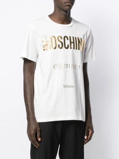 Shop Moschino T-shirt Mit Logo-print - Weiss In White