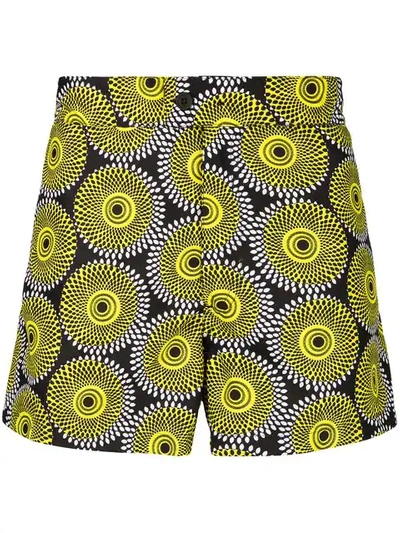 Shop Okun Patrice Printed Swim Shorts In Yellow