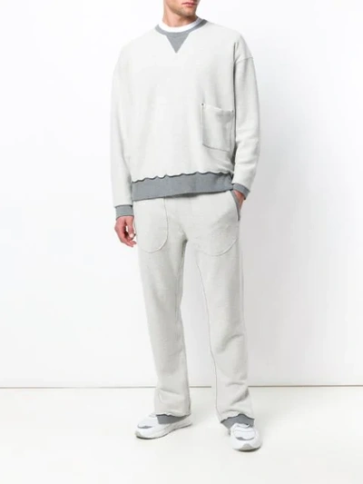 Shop Maison Margiela Reversed Track Pants In Grey