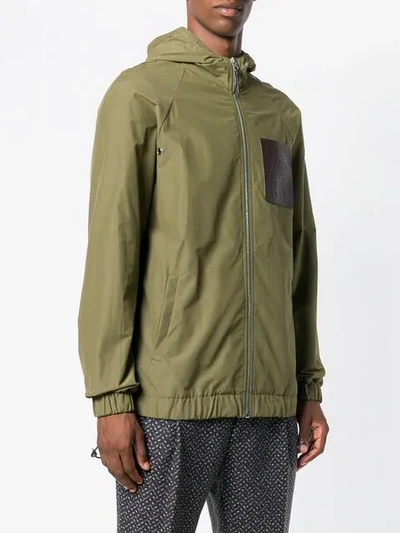 Shop Loewe Hooded Jacket In Green