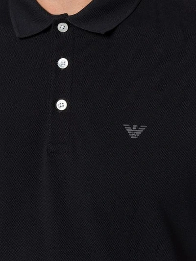 Shop Emporio Armani Classic Short Sleeved Polo Shirt In Black