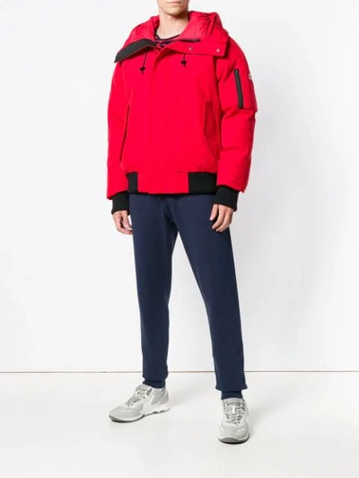 Shop Kenzo Faux Fur Trimmed Puffer Jacket In Red