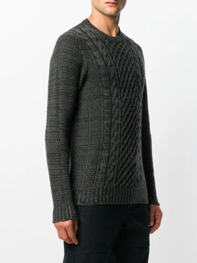 Shop Drumohr Braided Knit Sweater In Grey