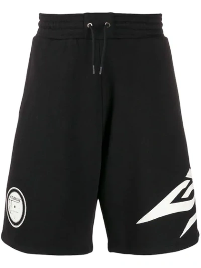 GIVENCHY LOGO PRINT TRACK SHORTS - 黑色