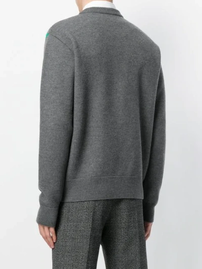 Shop Ami Alexandre Mattiussi Colour Block Sweater In Grey