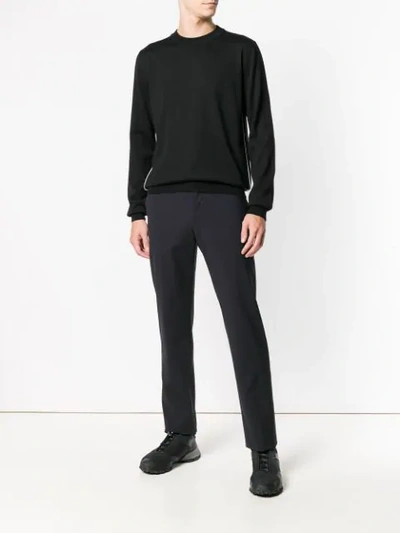 Shop Prada Side Stripe Sweater In Black