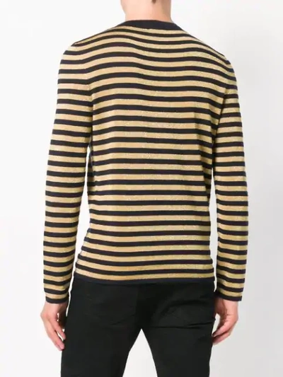 Shop Saint Laurent Striped Jumper In Blue