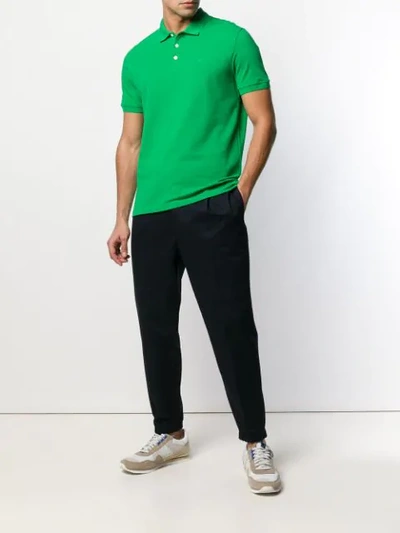 Shop Emporio Armani Logo Polo Shirt In Green