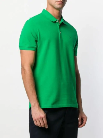 Shop Emporio Armani Logo Polo Shirt In Green
