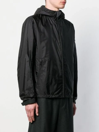 Shop Prada Lightweight Hooded Jacket In Black