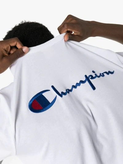 Shop Champion Logo Embroidered T-shirt In White