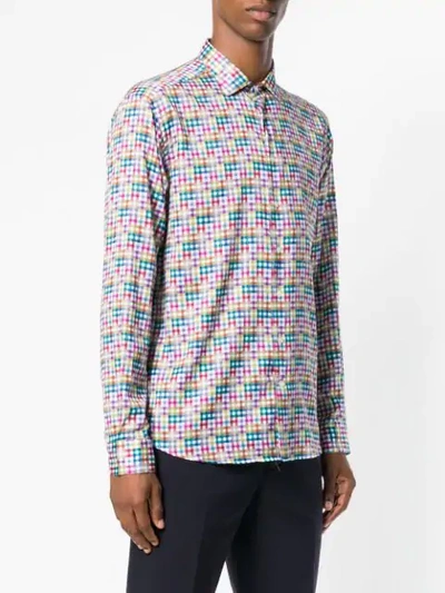 Shop Etro Check Print Shirt In Pink