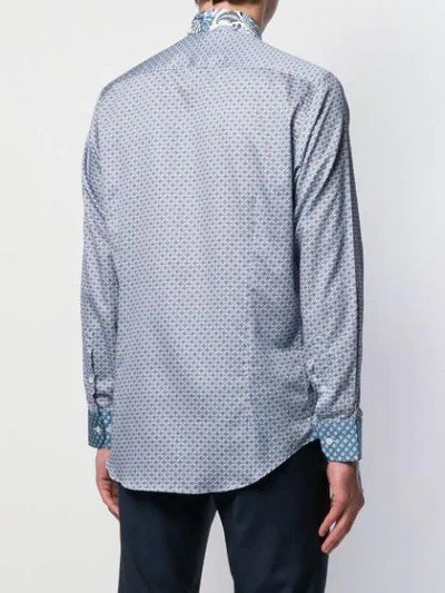 Shop Etro Printed Button-up Shirt In Blue