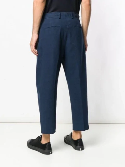 Shop Haider Ackermann Cropped Drop-crotch Trousers In Blue